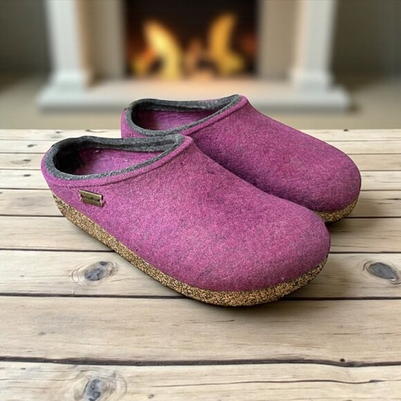 Haflinger Purple Wool Felt Clogs – AS IS - Women’s Size 40 (9 US) - Picture 1 of 8